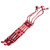 Macrame wristband bracelet, 'Red Jewel' - Handwoven Folk Art-Themed Red Macrame Wristband Bracelet