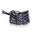 Macrame wristband bracelet, 'Grey Jewel' - Artisan-Made Folk Art-Themed Grey Macrame Wristband Bracelet