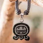 Jade pendant necklace, 'Mayan Authority' - Jade Pendant Necklace with Mayan Authority Nahual Motif