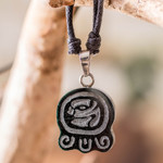 Jade pendant necklace, 'Mayan Transcendence' - Jade Necklace with Mayan Transcendence Nahual Pendant