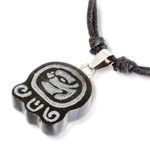 Jade pendant necklace, 'Mayan Transcendence' - Jade Necklace with Mayan Transcendence Nahual Pendant