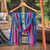 Cotton scarf, 'Palopo Lakes' - Striped Blue and Fuchsia 100% Cotton Scarf from Guatemala