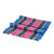 Cotton scarf, 'Palopo Lakes' - Striped Blue and Fuchsia 100% Cotton Scarf from Guatemala