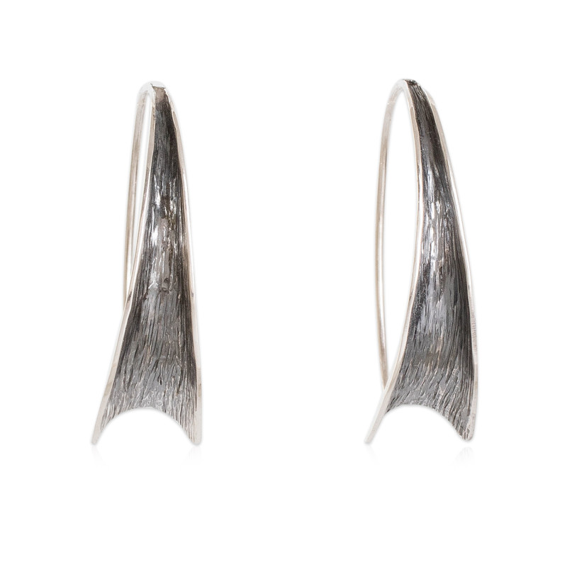 Modern Textured Sterling Silver Drop Earrings from Guatemala ...
