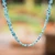 Collar con cuentas de cristal - Collar de cuentas de vidrio de cristal ajustable en azul claro