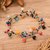 Brazalete con cuentas de cristal - Pulsera de encanto de cristal y con cuentas de cristal artesanal y con cuentas de vidrio