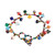 Brazalete con cuentas de cristal - Pulsera de encanto de cristal y con cuentas de cristal artesanal y con cuentas de vidrio
