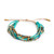 Glass beaded strand wristband bracelet, 'Trendy Aqua' - Adjustable Handcrafted Aqua Glass Beaded Strand Bracelet