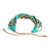 Glass beaded strand wristband bracelet, 'Trendy Aqua' - Adjustable Handcrafted Aqua Glass Beaded Strand Bracelet