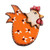 Wood magnet, 'Happy Hen' - Whimsical Hand-Carved and Painted Wooden Hen-Shaped Magnet