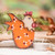 Wood magnet, 'Happy Hen' - Whimsical Hand-Carved and Painted Wooden Hen-Shaped Magnet