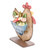 Wood and ceramic home accent, 'Hen with Blooms' - Whimsical Hand-Painted Hen-Themed Wood Ceramic Home Accent