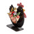 Wood and ceramic home accent, 'Hen with Blossoms' - Hen and Floral-Themed Whimsical Wood and Ceramic Home Accent