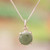 Jade pendant necklace, 'Maya Sweets in Green' - Classic Round Green Jade Sterling Silver Pendant Necklace