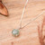 Jade pendant necklace, 'Maya Sweets in Green' - Classic Round Green Jade Sterling Silver Pendant Necklace