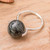 Jade cocktail ring, 'Contemporary Orb' - Minimalist Dark Green Jade Silver Ball Cocktail Ring