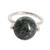 Jade cocktail ring, 'Contemporary Orb' - Minimalist Dark Green Jade Silver Ball Cocktail Ring