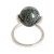 Jade cocktail ring, 'Contemporary Orb' - Minimalist Dark Green Jade Silver Ball Cocktail Ring