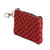 Cotton coin purse, 'Cherry Ditsy' - Floral-Themed Leather-Accented Handwoven Cotton Coin Purse