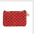 Cotton coin purse, 'Cherry Ditsy' - Floral-Themed Leather-Accented Handwoven Cotton Coin Purse