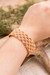 Pulsera de cuentas - Pulsera De Pulsera De Corazón Con Cuentas De Color Marrón Naranja