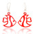 Reclaimed wood dangle earrings, 'Red Aquatic Dream' - Eco-Friendly Reclaimed Wood Red Earrings with Fish Design