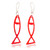 Reclaimed wood dangle earrings, 'Red Aquatic Dance' - Eco-Friendly Abstract Fish-Themed Reclaimed Wood Earrings