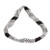 Long beaded torsade necklace, 'Black and Silver Harmony' - Black White and Silver Long Glass Beaded Torsade Necklace (image 2b) thumbail