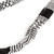 Long beaded torsade necklace, 'Black and Silver Harmony' - Black White and Silver Long Glass Beaded Torsade Necklace (image 2c) thumbail