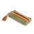 Leather-accented cotton pencil case, 'Field Flowers' - Floral Green 100% Cotton Pencil Case with Leather Accents