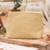 Bolsa de cosméticos de algodón - Bolso cosmético de algodón floral con temas de primavera con acento de cuero