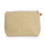 Bolsa de cosméticos de algodón - Bolso cosmético de algodón floral con temas de primavera con acento de cuero
