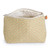 Bolsa de cosméticos de algodón - Bolso cosmético de algodón floral con temas de primavera con acento de cuero