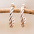 Sterling silver half-hoop earrings, 'Radiant Ropes' - Sterling Silver Half-Hoop Earrings with Torsade Rope Design