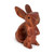 Wood figurine, 'Little Adventurer' - Bunny-Themed Mahogany Wood Figurine Handmade in Guatemala