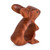 Wood figurine, 'Little Adventurer' - Bunny-Themed Mahogany Wood Figurine Handmade in Guatemala