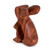 Wood figurine, 'Little Adventurer' - Bunny-Themed Mahogany Wood Figurine Handmade in Guatemala