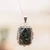 Jade pendant necklace, 'Ancestral Essence' - Guatemalan Dark Green Jade Sterling Silver Pendant Necklace (image 2) thumbail