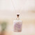 Reversible jade pendant necklace, 'God of Corn' - Reversible Silver Lilac Jade Necklace with Mayan God Motif