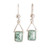 Jade dangle earrings, 'Mayan Peaks in Green' - Modern Geometric Light Green Jade Silver Dangle Earrings thumbail
