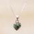 Collar colgante de jade - Collar Colgante De Plata De Jade De Color Verde Claro Con Temática Cardíaca