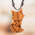 Reclaimed wood pendant necklace, 'Feline Friend' - Abstract Cat-Themed Reclaimed Wood Pendant Necklace