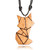Reclaimed wood pendant necklace, 'Feline Friend' - Abstract Cat-Themed Reclaimed Wood Pendant Necklace
