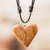 Collar colgante de madera recuperada - Collar Colgante Ajustable De Madera Recuperada Con Temas De Corazón