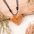 Collar colgante de madera recuperada - Collar Colgante Ajustable De Madera Recuperada Con Temas De Corazón