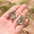 Reclaimed wood dangle earrings, 'Green Aquatic Dream' - Fish-Themed Eco-Friendly Reclaimed Wood Dangle Earrings