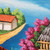 'Morning in Atitlan' - Colorful Guatemalan Oil on Canvas Painting of Lake Atitlan