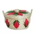 Natural fiber tortilla warmer, 'Taco Fiesta' - Woven Embroidered Floral Natural Fiber Tortilla Warmer