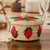 Natural fiber tortilla warmer, 'Taco Fiesta' - Woven Embroidered Floral Natural Fiber Tortilla Warmer