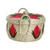 Natural fiber tortilla warmer, 'Taco Fiesta' - Woven Embroidered Floral Natural Fiber Tortilla Warmer